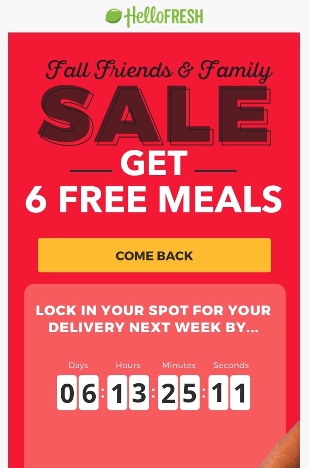 來自 HelloFresh 的重新激活促銷活動