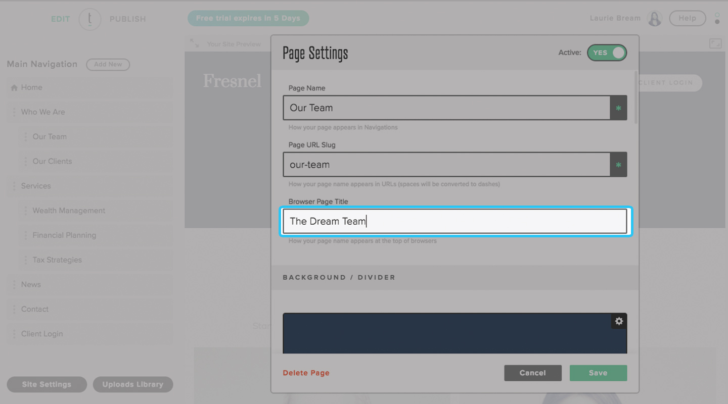 更新浏览器标题