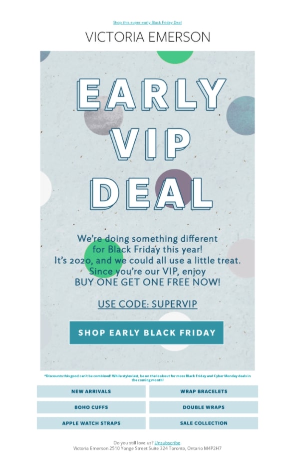 Victoria Emerson - Black Briday BOGO-Verkauf für VIP-Kunden mit dem Code SUPERVIP