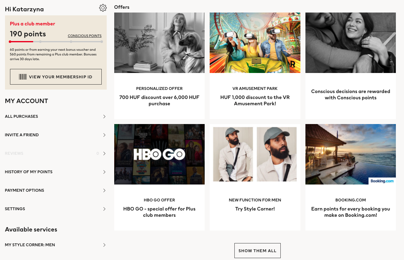 ห้องนักบินของลูกค้าจาก H&M