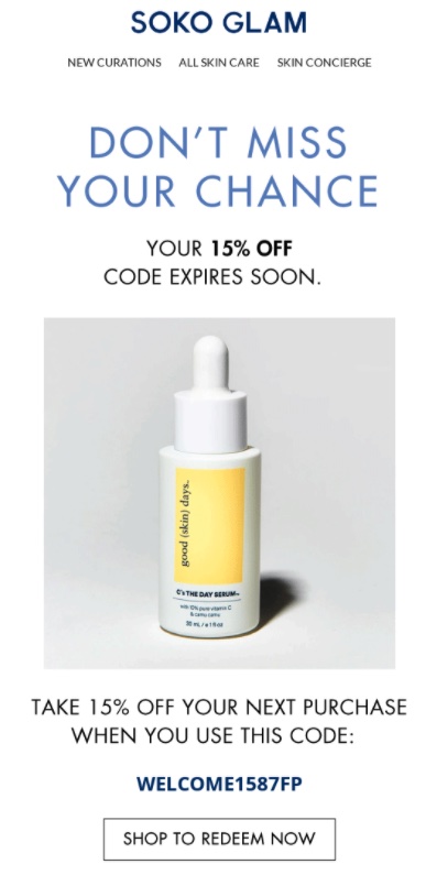 Soko Glam 独特的护肤品折扣券
