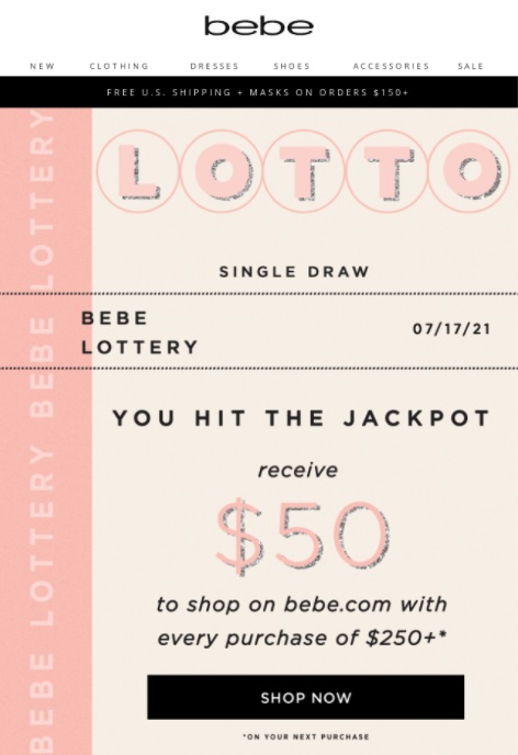 贝贝彩票——礼品卡促销的一个例子