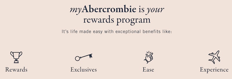 忠诚度计划示例 – myAbercrombie 奖励计划