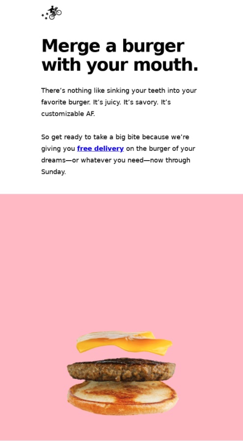 Postmates 的免费送货促销示例