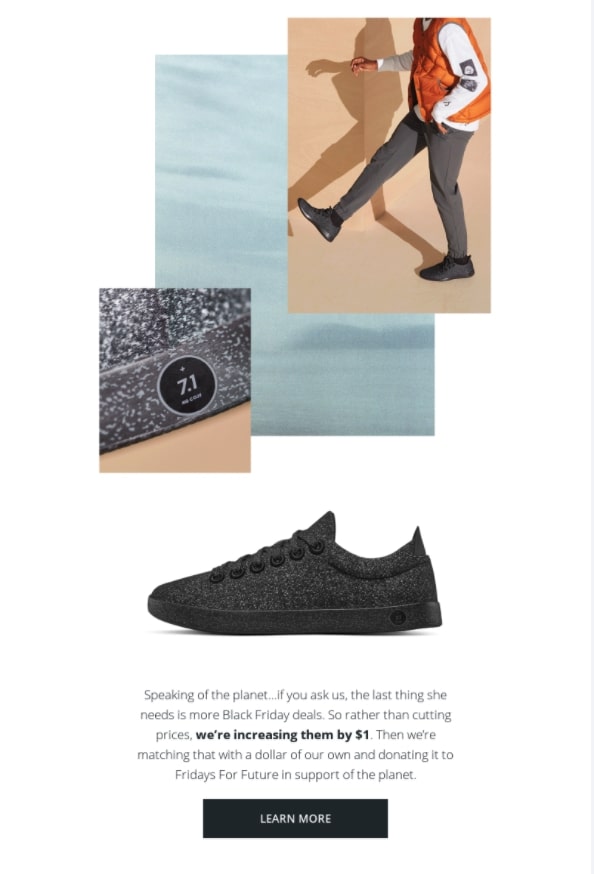 Allbirds 電子商務黑色星期五慈善活動