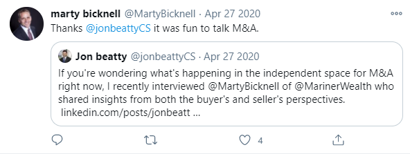 Marty Bicknell Jon Beatty Twitter-Beispiel
