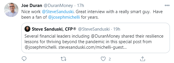 Joe Duran Twitter-Beispiel