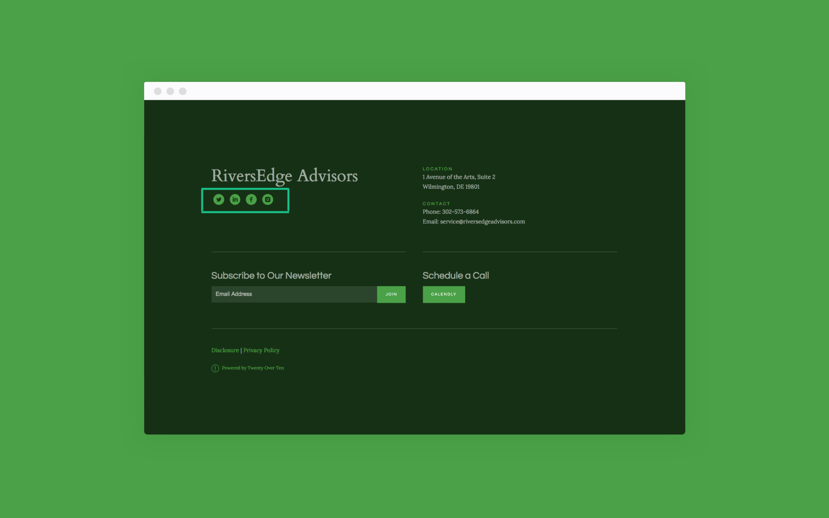 RiversEdge Advisors soziale Medien