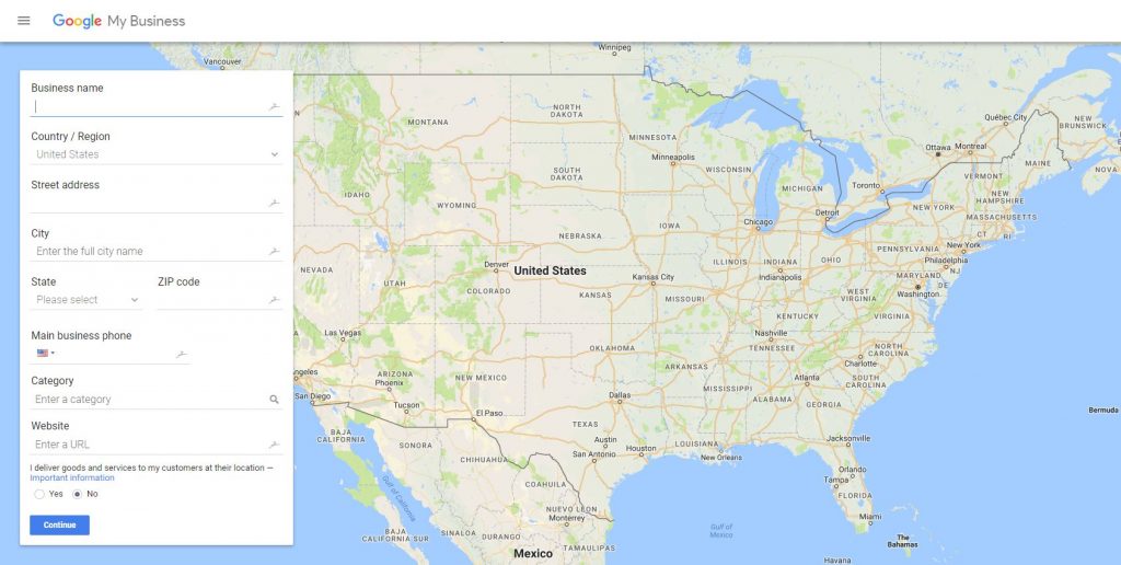 Google My Business Einfaches Formular