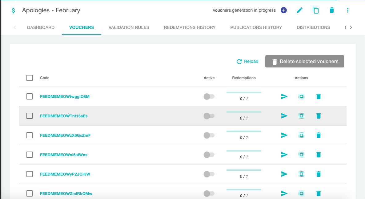 智能代金券清单