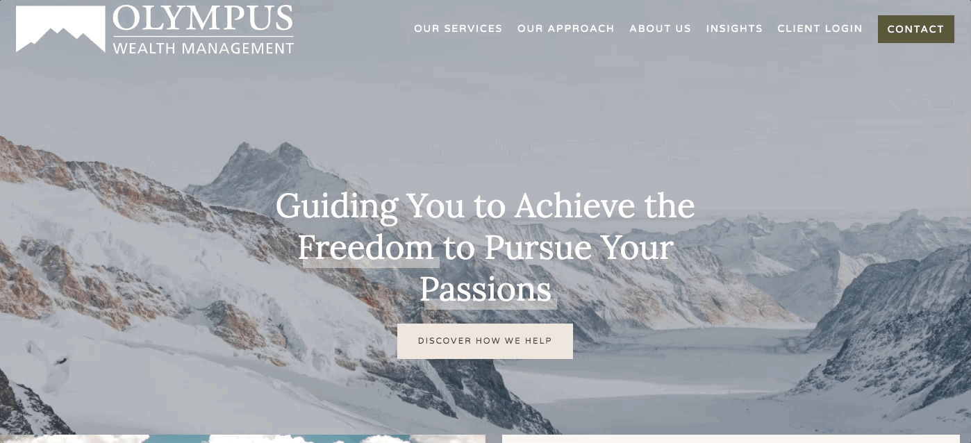 Homepage von Olympus Wealth Management