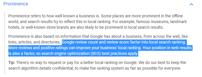 Google Local Search Ranking Artikel SEO-Bewertungen