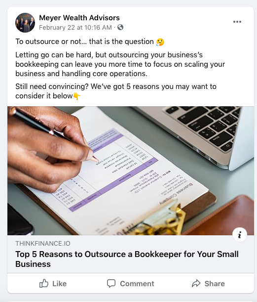 MeyerWealth na Facebooku