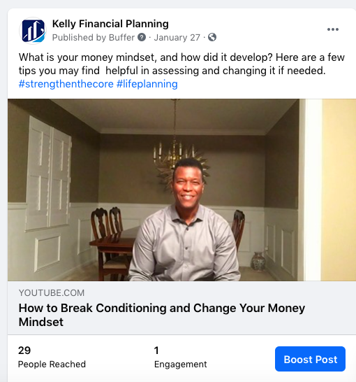 Kelly Planowanie finansowe na Facebooku