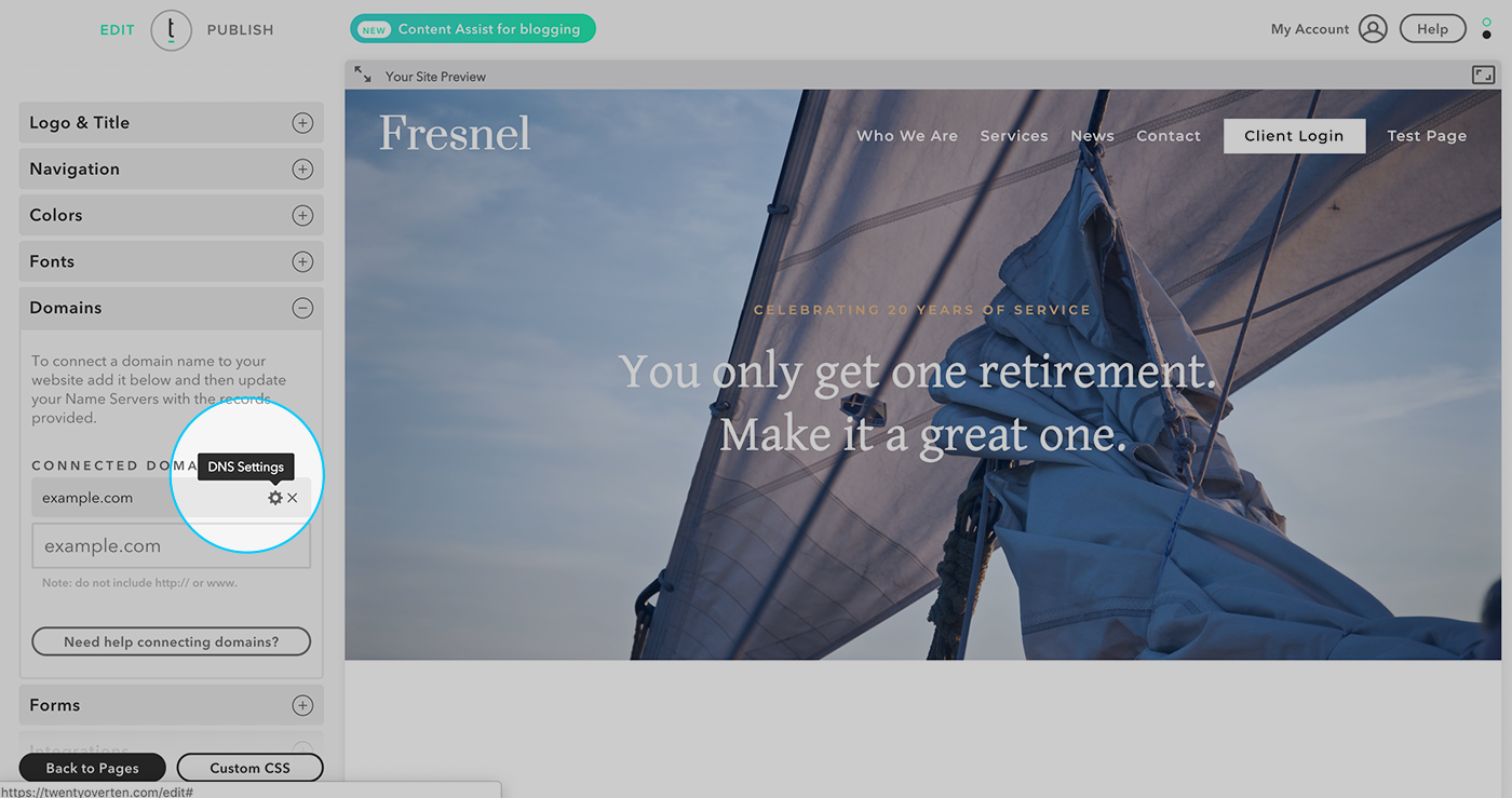 Zeigen Sie Ihre DNS-Einstellung an