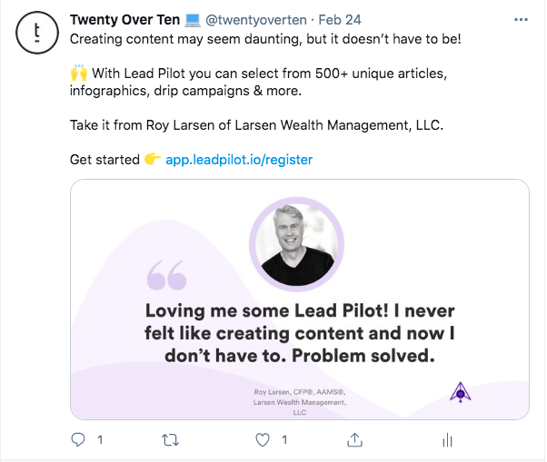 Roy Larsen Lead Pilot Bewertung