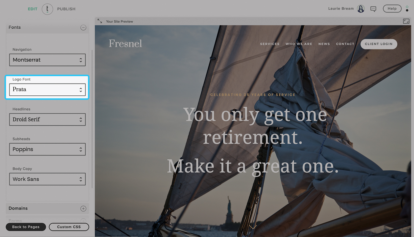 So fügen Sie ein textbasiertes Logo hinzu