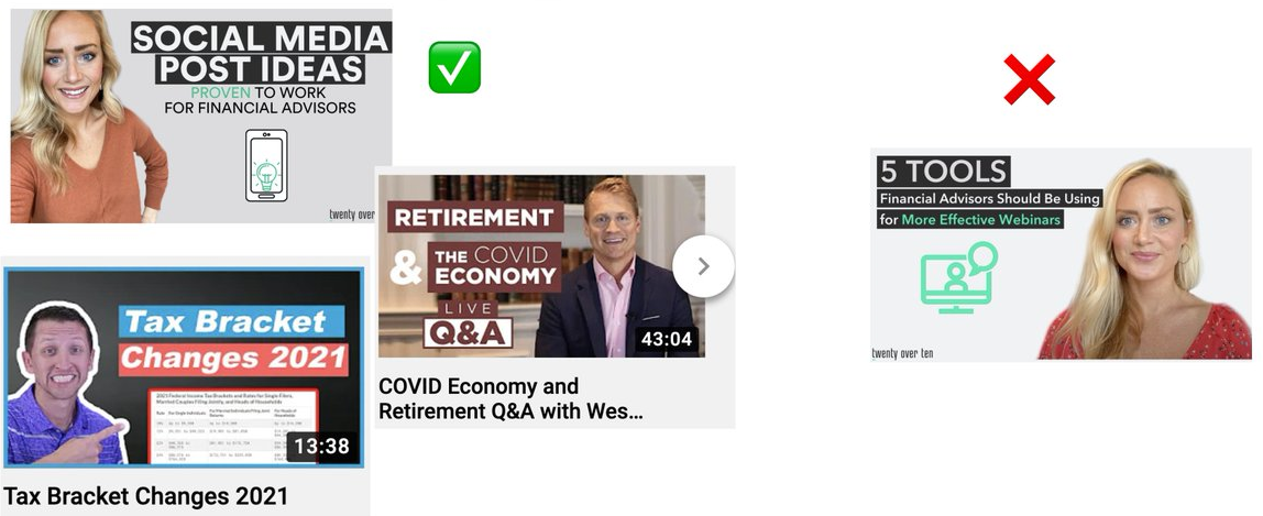 Przykłady miniatur w YouTube