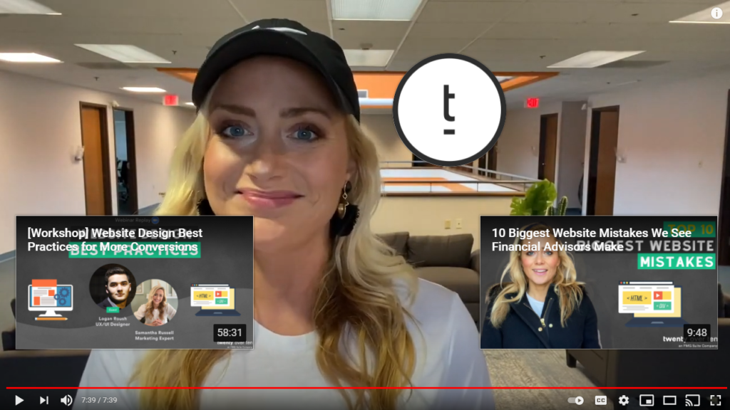Dwadzieścia ponad dziesięć ekranów końcowych YouTube