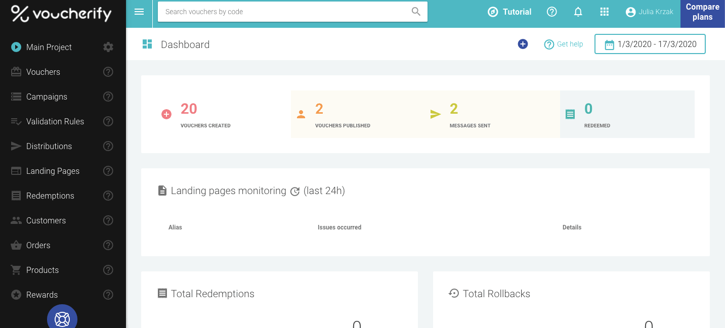 在 Voucherify 中创建唯一代码