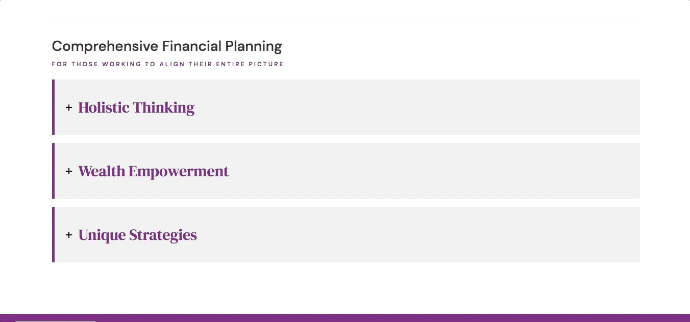 财务规划手风琴功能