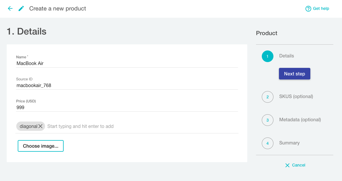 Voucherifyダッシュボードに新製品を追加する