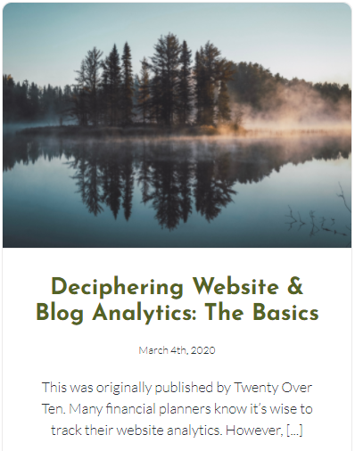 完全に計画されたコンテンツの例