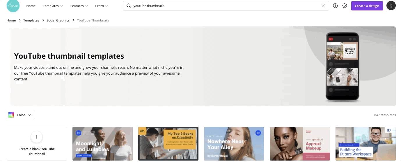 เทมเพลตภาพขนาดย่อของ Youtube