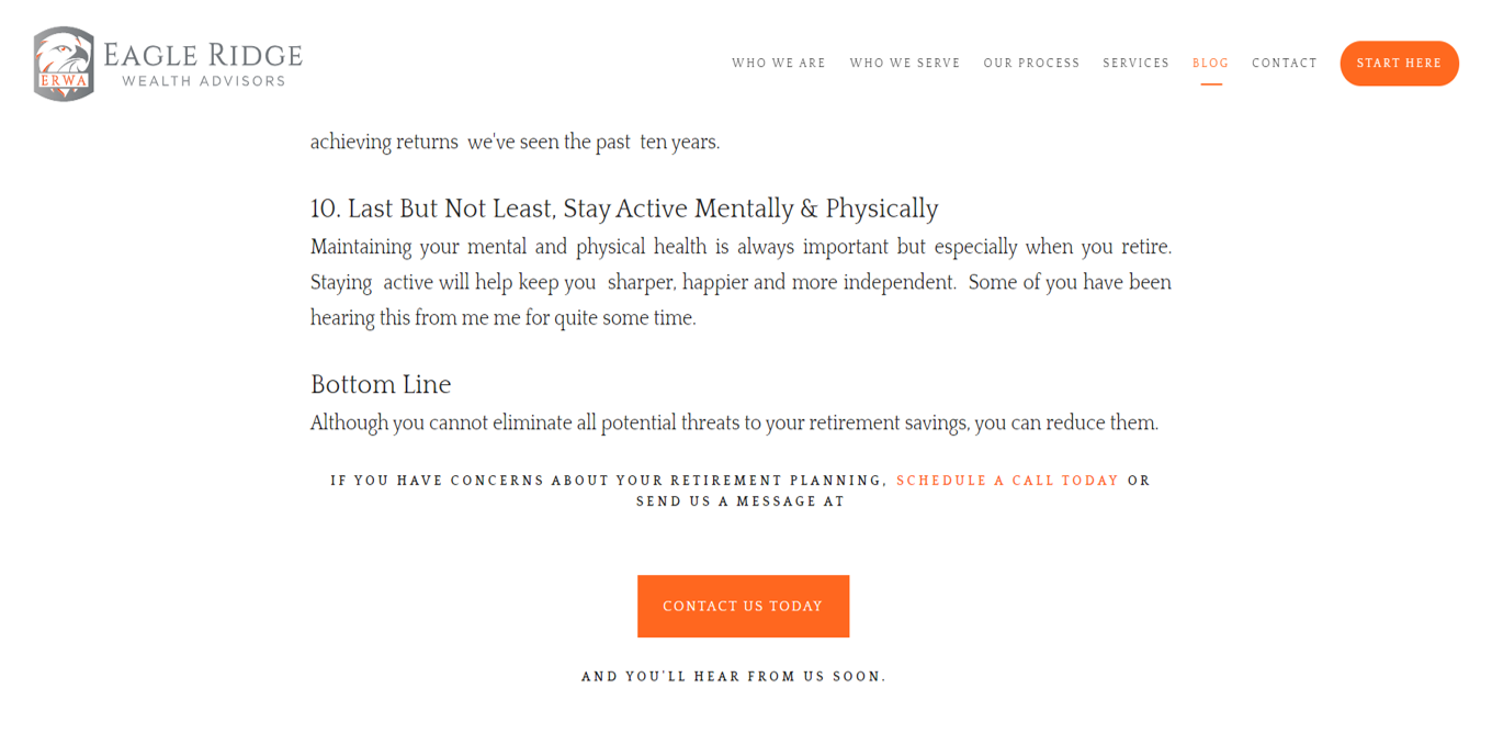ตัวอย่างคำกระตุ้นการตัดสินใจของ Eagle Ridge