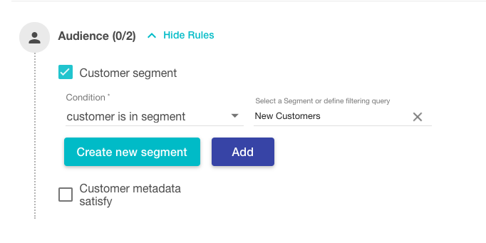 Reglas de validación del carrito basadas en la audiencia