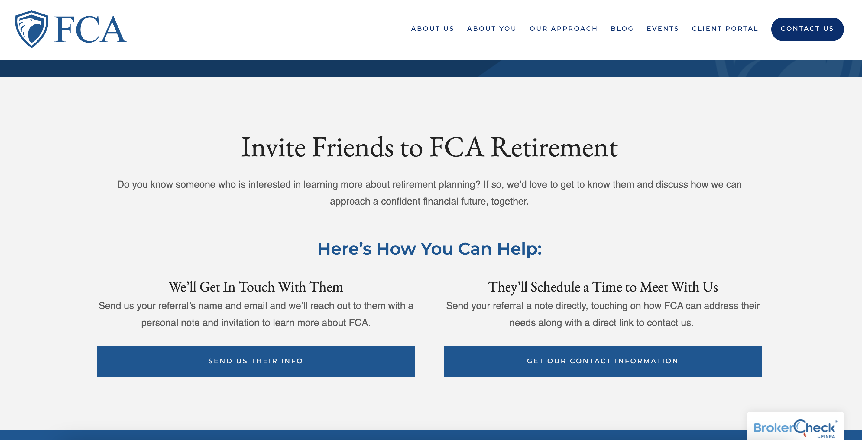 Pagina de destinație pentru pensionare FCA