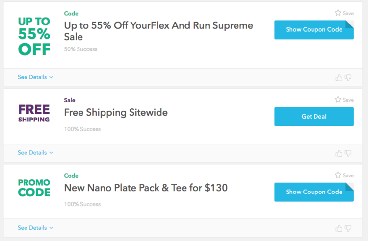 Reebok US/UK 다른 제안 - 지리적 위치의 예