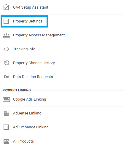 การตั้งค่าพร็อพเพอร์ตี้ GA