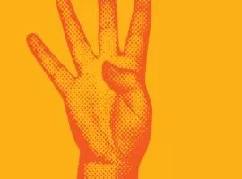 Eine selbstbewusste Hand, die vier Finger für die 4 Arten von CDP zeigt. Die Vorteile von CDP sind mehr als 4 und werden Ihre CX weit bringen. Kundendatenplattform