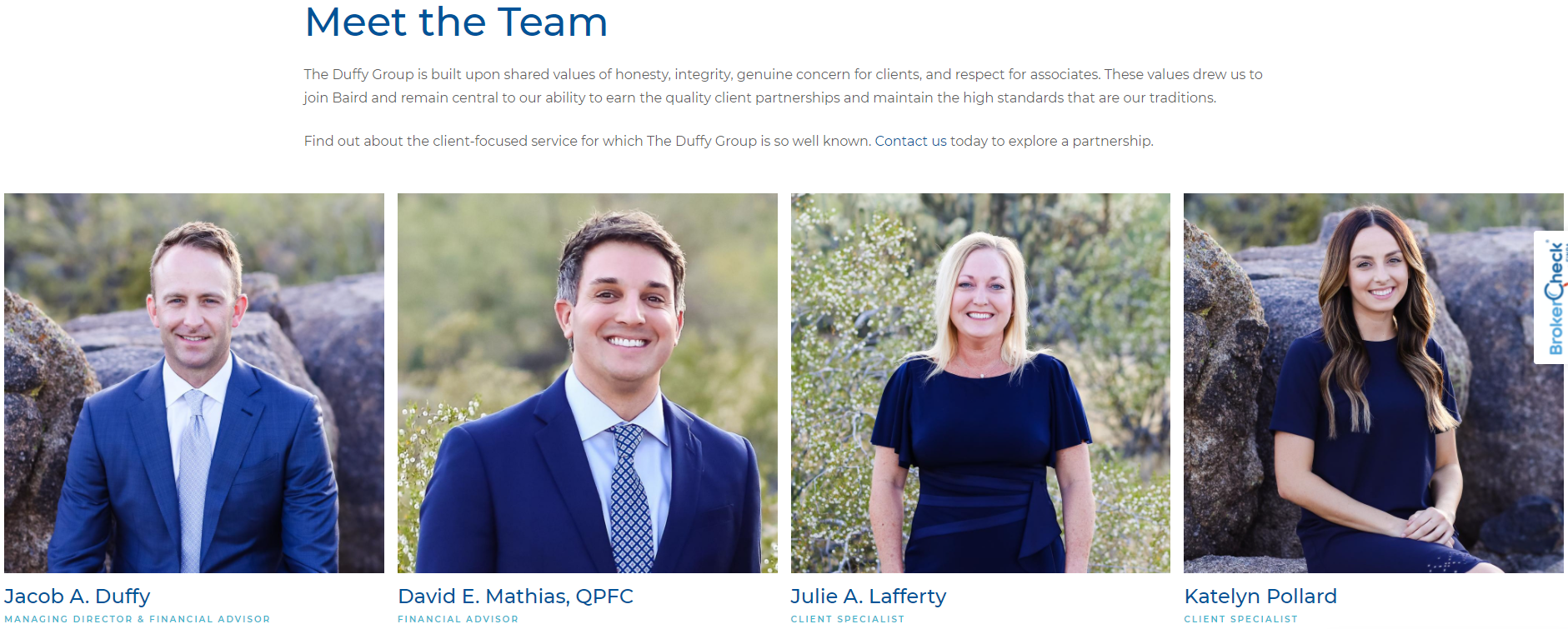 Grupul Duffy Faceți cunoștință cu echipa