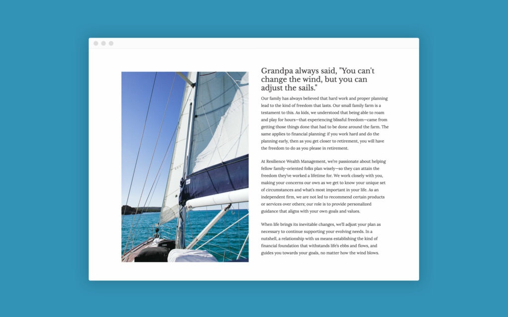 レジリエンスウェルスマネジメント私たちが誰であるか