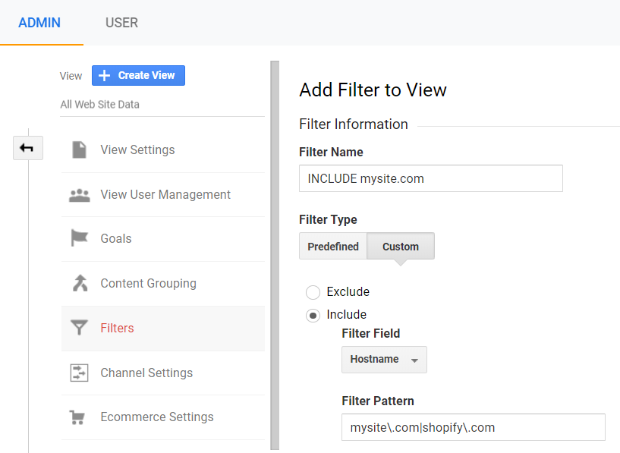 Google Analytics-Hostnamenfilter