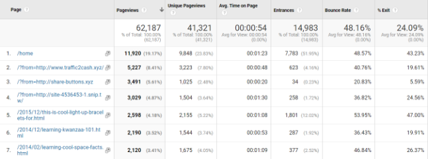 Ghost-Spam-Seitenaufrufe Google Analytics