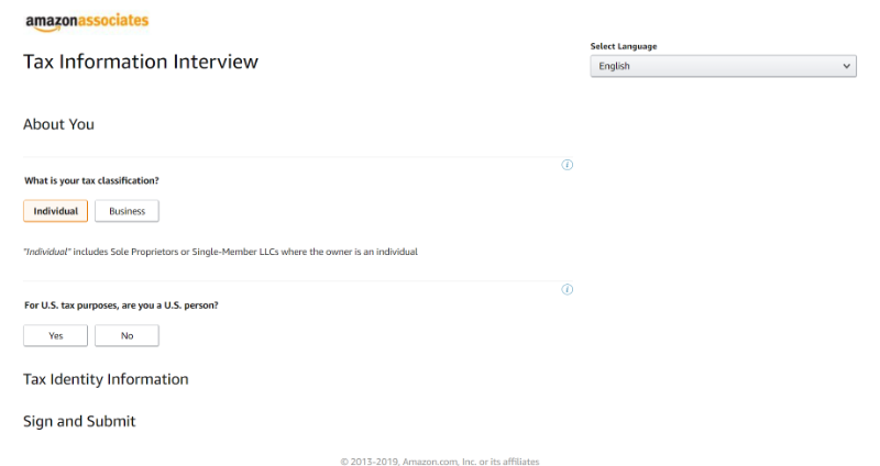 informații fiscale asociate amazon