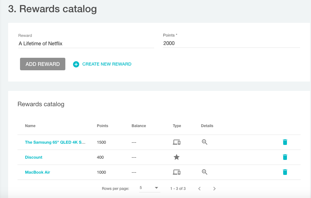 Catalogue de récompenses Programme de fidélité Uber