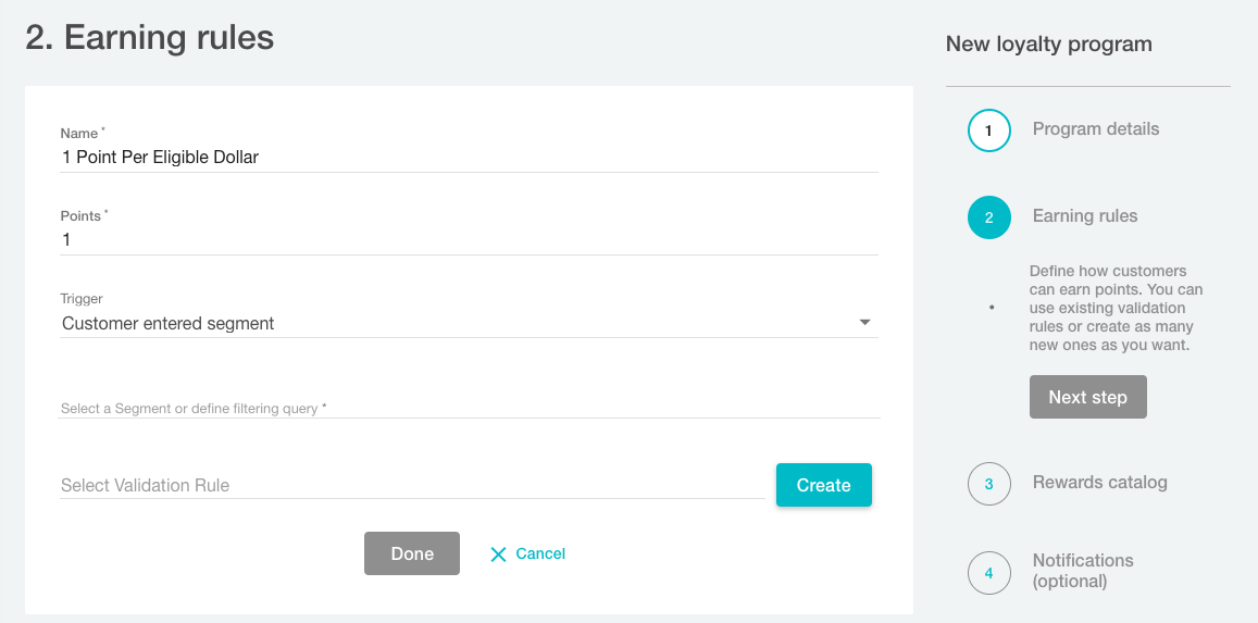 Construire des règles de gain avec Voucherify