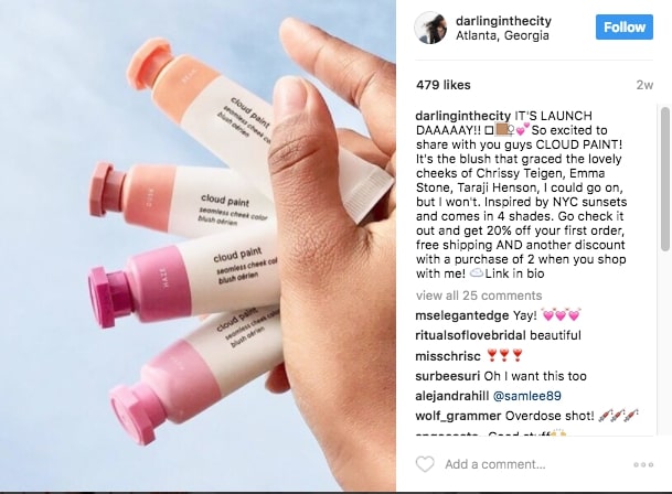 Influencer İndirimi - Influencer tarafından Instagram Post'ta paylaşılan indirim