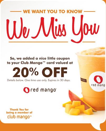 Club Mango'nun yeniden katılım promosyonu = kart değerinde %20 indirim