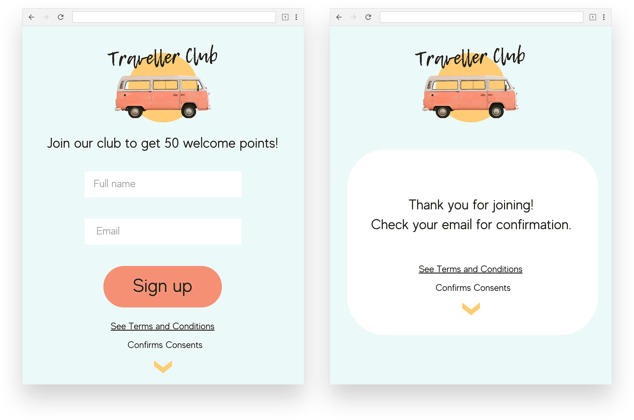 ตัวอย่างหน้าแลนดิ้งเพจความภักดี
