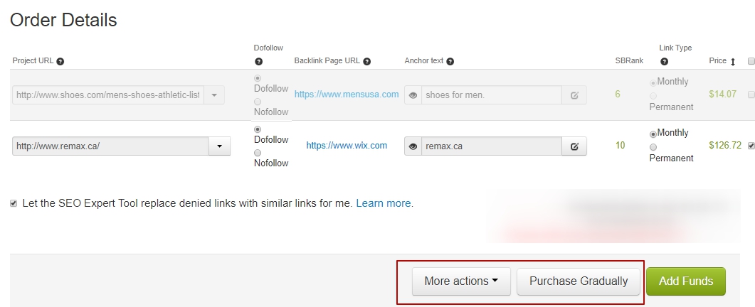 Pulsante per l'acquisto graduale