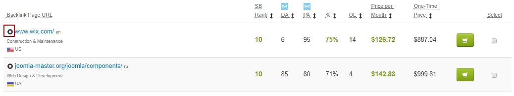 Ricerca per segni specifici