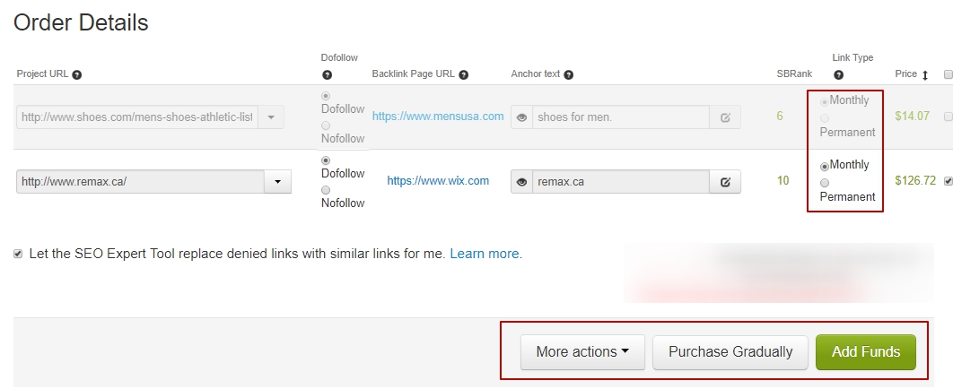 Ulteriori dettagli sull'ordine