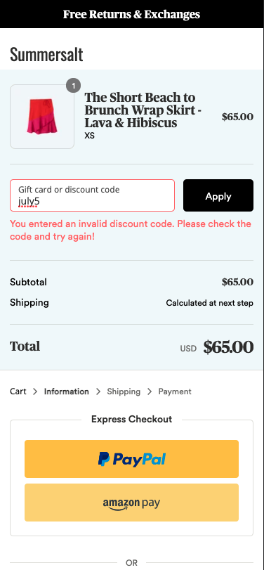 ข้อความแสดงข้อผิดพลาด Summersalt บนมือถือ