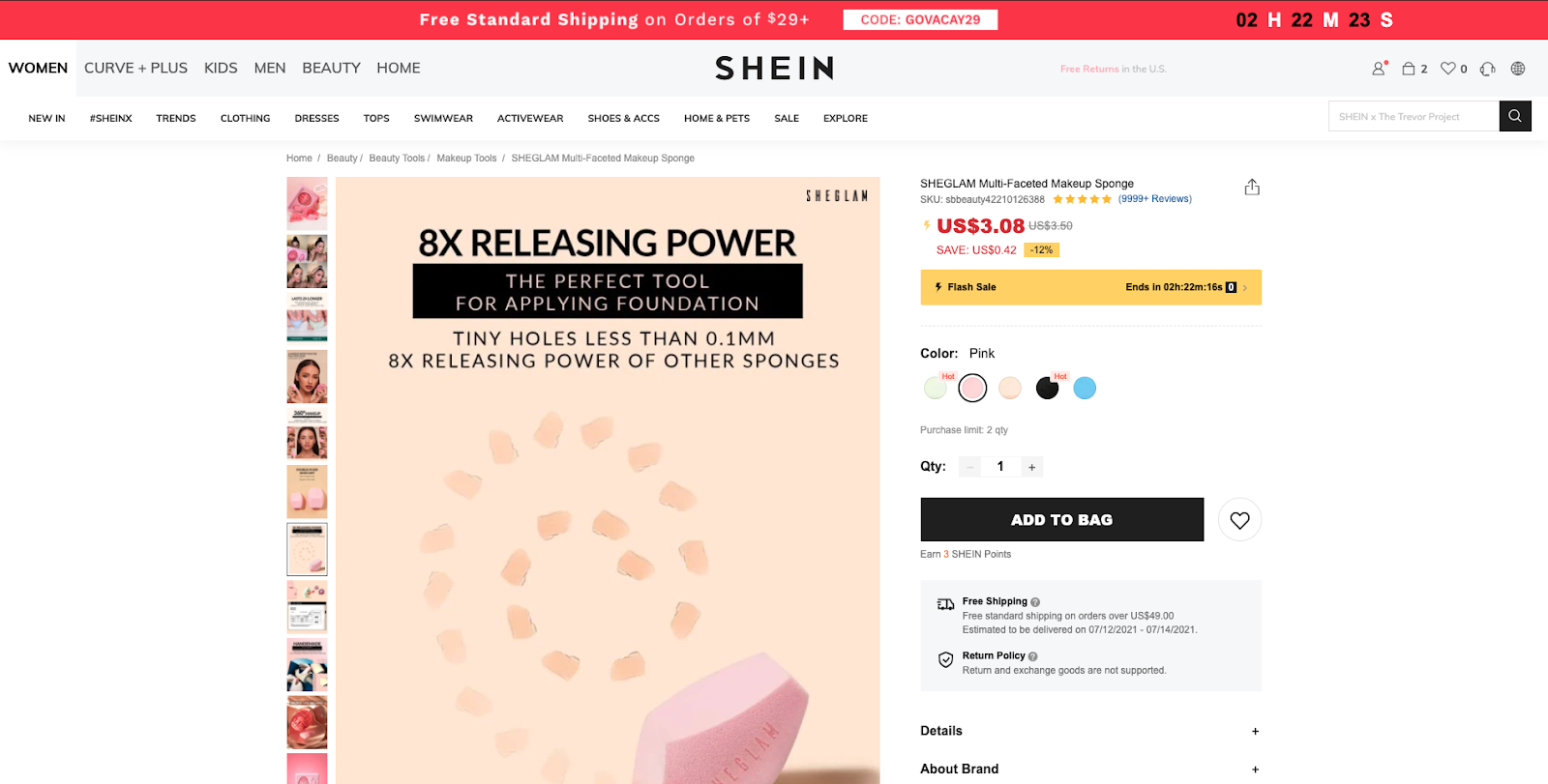 Shein นับถอยหลังในหน้าผลิตภัณฑ์