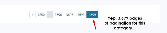 ترقيم الصفحات المفرط لكل مجموعة.